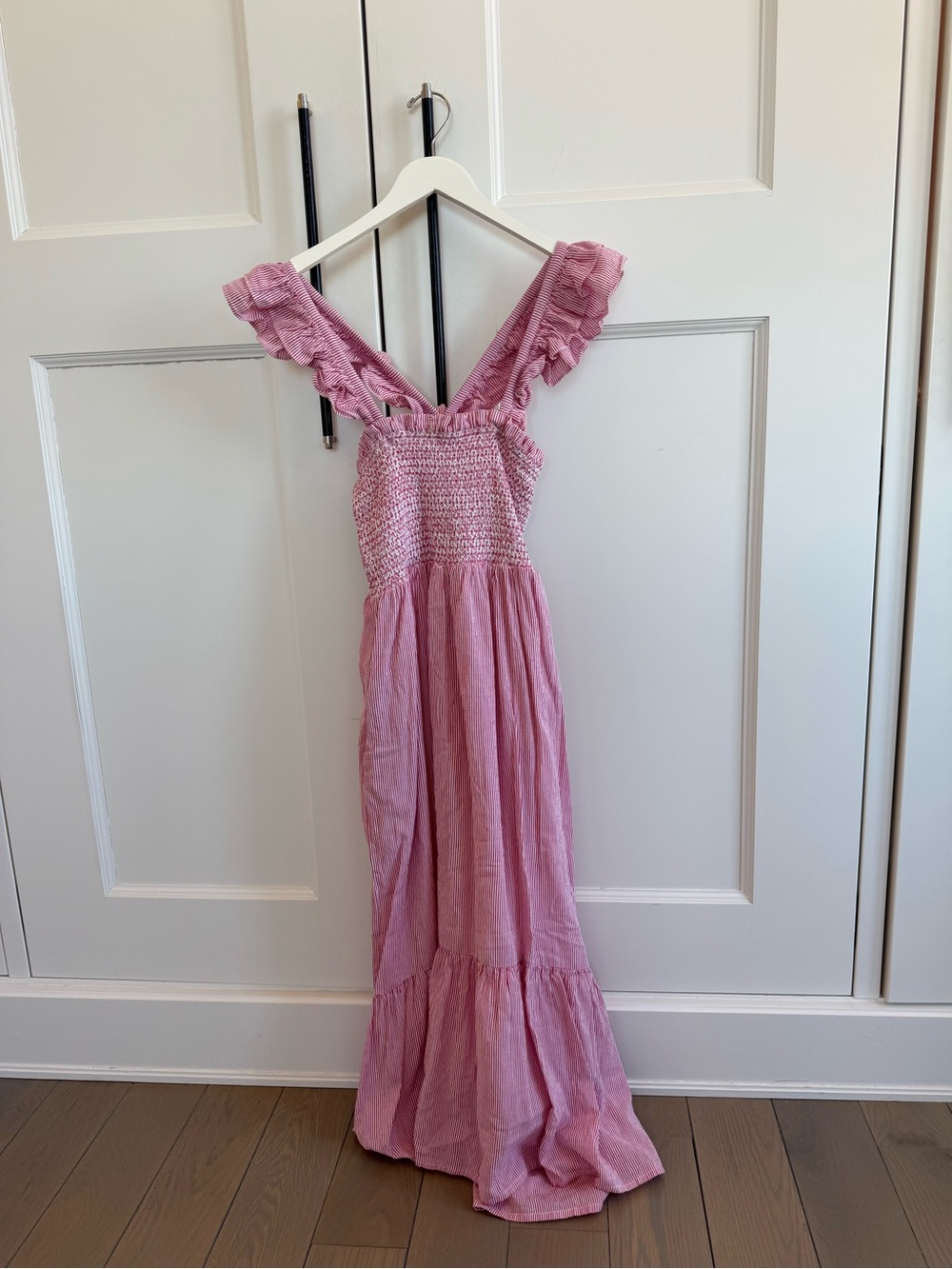 Smocked Ruffle Strap Maxi Dress